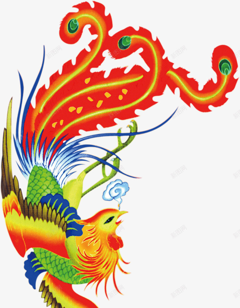 龙凤呈祥之凤png免抠素材_88icon https://88icon.com 凤 喜庆 结婚 龙 龙凤呈祥花纹