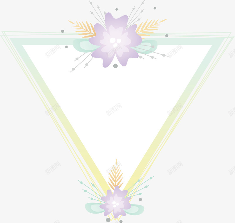 小清新花朵三角标题框矢量图ai免抠素材_88icon https://88icon.com 三角标题框 三角边框 小清新 矢量png 花朵 花朵边框 矢量图