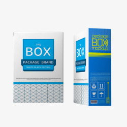 产品包装盒子蓝色盒子盒型高清图片