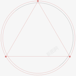 红色简约圆圈三角形边框纹理素材