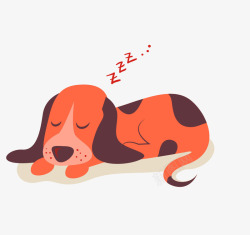 卡通睡觉的小狗元素素材