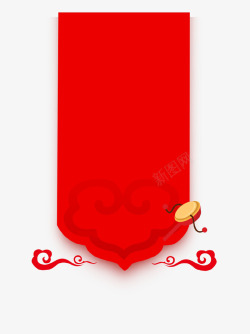 红色新春吊旗装饰图案素材