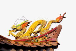中国传统雕龙图案屋檐素材