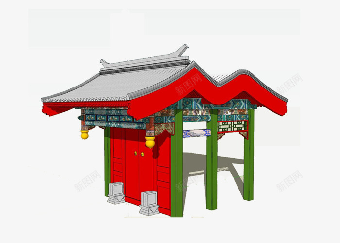 模型门头png免抠素材_88icon https://88icon.com 中式 中式门头 住宅设计 古风 建筑 建筑设计 门头设计