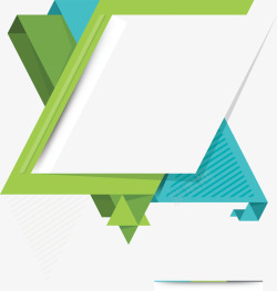 绿色折纸商务封面矢量图素材