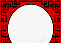 红黑森中式拱门素材