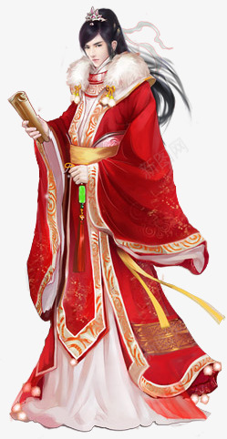 红衣古风手绘书生png免抠素材_88icon https://88icon.com 书生 古风 手绘 红衣