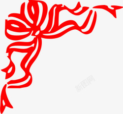 红色蝴蝶结印章欧式花纹素材