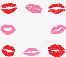 嘴唇花纹浪漫性感的红色嘴唇矢量图高清图片