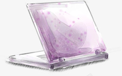 紫色梦幻手绘笔记本电脑素材