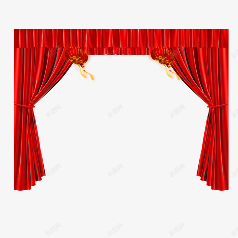 红色帷幔png免抠素材_88icon https://88icon.com 喜庆 帷幔 红色 节日