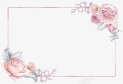 手绘漂亮花朵花框素材