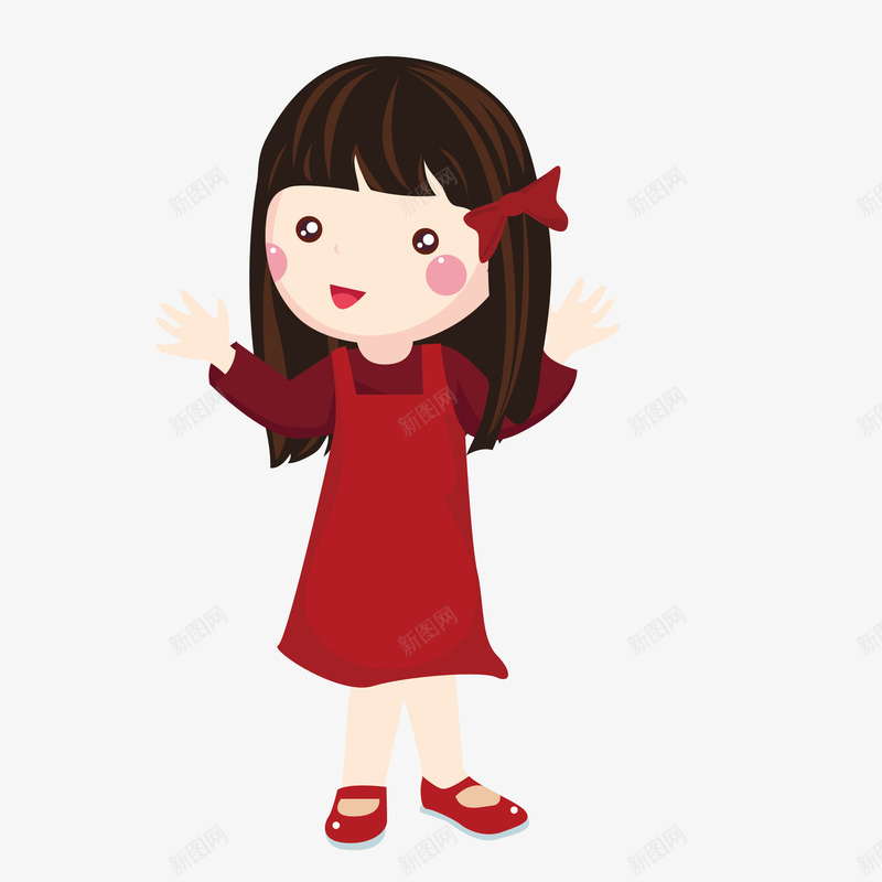 穿红衣服的小女孩png免抠素材_88icon https://88icon.com 人物 免抠图 卡通女孩 小女孩 效果图 装饰图 装饰画