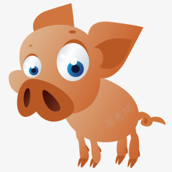 棕色小猪背景棕色卡通版的小猪高清图片
