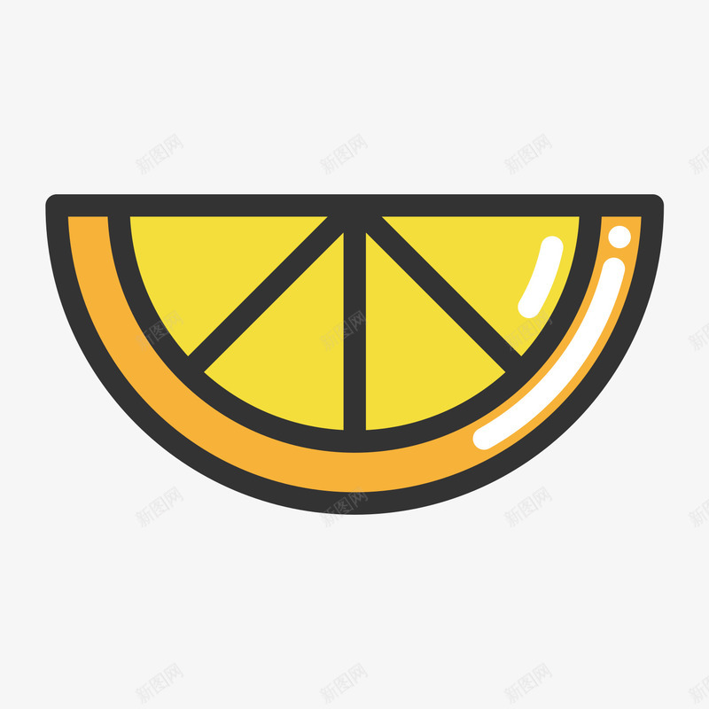黄色橙子水果卡通标志png免抠素材_88icon https://88icon.com 三角形 几何 卡通标志 反光 橙子 水果 食物 黄色
