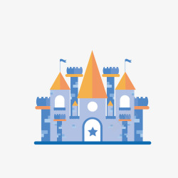 梦想屋时尚蓝色城堡矢量图高清图片