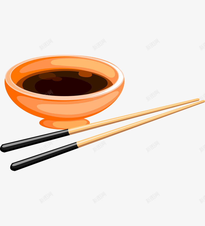 卡通厨房用品png免抠素材_88icon https://88icon.com 卡通筷子 厨房用品 手绘瓷碗 效果图 瓷碗 筷子