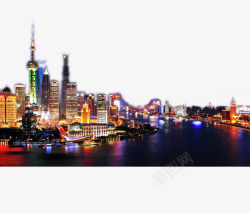 都市俯视图上海夜景图高清图片
