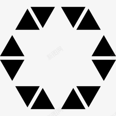 星星蜡烛星在六角小三角形图标图标