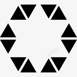 多边形星星星在六角小三角形图标高清图片
