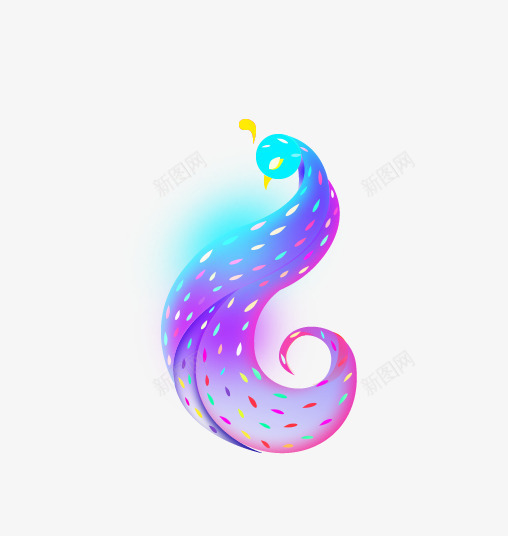 星空梦幻炫光蛇装饰插画png免抠素材_88icon https://88icon.com 星空 星空梦幻动物 梦幻 炫光蛇 炫光蛇装饰 炫彩