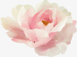 淡粉色水彩手绘山茶矢量图素材