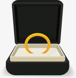 精美黑色盒子求婚戒指矢量图素材