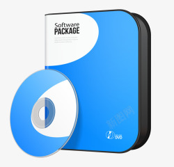 DVD包装盒蓝色DVD包装盒矢量图高清图片