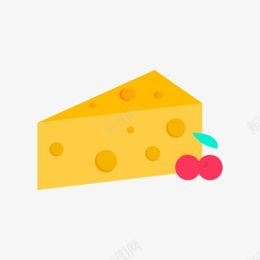 食物烟雾彩色扁平化奶酪元素矢量图图标图标