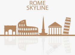 罗马城市建筑缩影矢量图素材