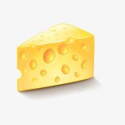 三角奶酪黄色圆弧奶酪食物元素矢量图高清图片