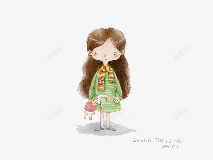 一个小女孩png免抠素材_88icon https://88icon.com 儿童插画 卡通 卡通人物 卡通动物 卡通素材 可爱 故事插画 梦幻 森林系 童话