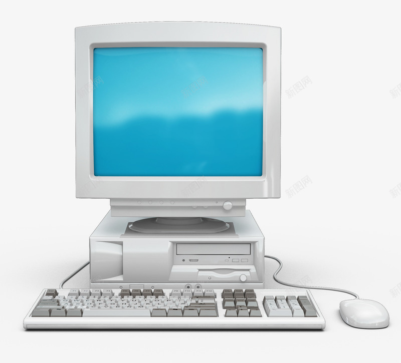 老式电脑显示屏png免抠素材_88icon https://88icon.com 写实 台式机 复古 显示器 显示屏 电脑 老式电脑 键盘 鼠标