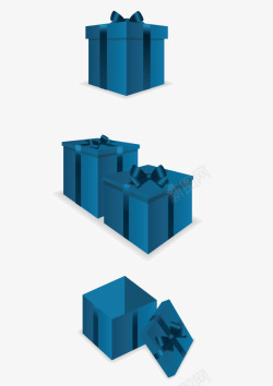 蓝色礼品盒矢量图素材