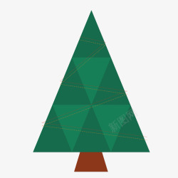 扁平化绿色三角形树木矢量图素材