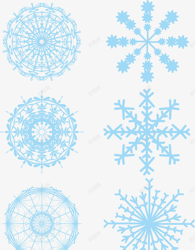 蓝色雪花03cdr免抠素材_88icon https://88icon.com ui 冬天 异形 扁平化 时尚 简约 蓝色 雪花