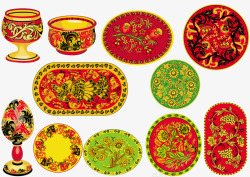 中国古典花纹器皿素材