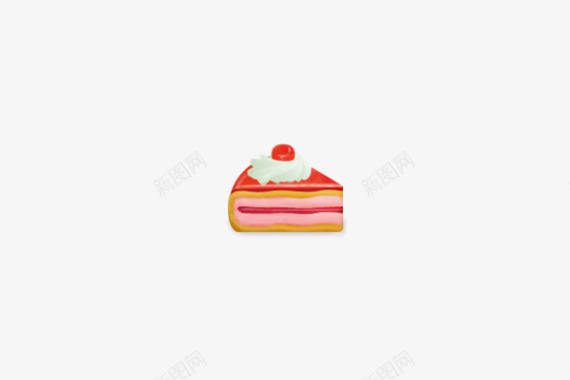樱桃三角形樱桃蛋糕卡通图标图标