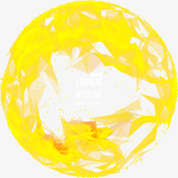 橙黄色多边形组合圆环素材