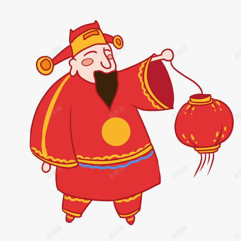 卡通财神新年png免抠素材_88icon https://88icon.com 卡通 喜庆 手绘 新年快乐 灯笼 财神