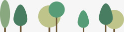 浪漫绿色小树林矢量图素材