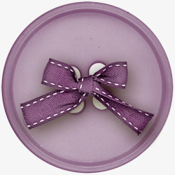 紫色蝴蝶结扣子素材