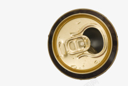金色饮料金属罐子俯视图素材