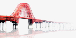城市风景红色大桥素材
