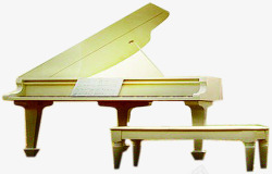 白色三角钢琴金秋素材