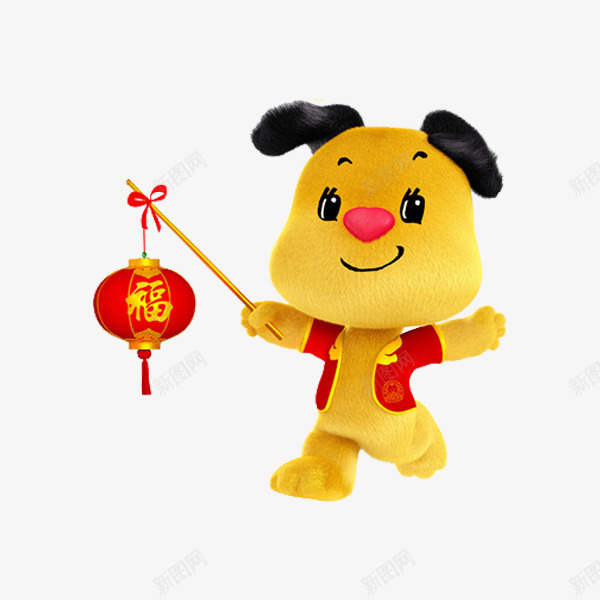 手绘拿着灯笼的小狗png免抠素材_88icon https://88icon.com 中国风 卡通 可爱的 喜庆的 小狗 红灯笼 高兴的