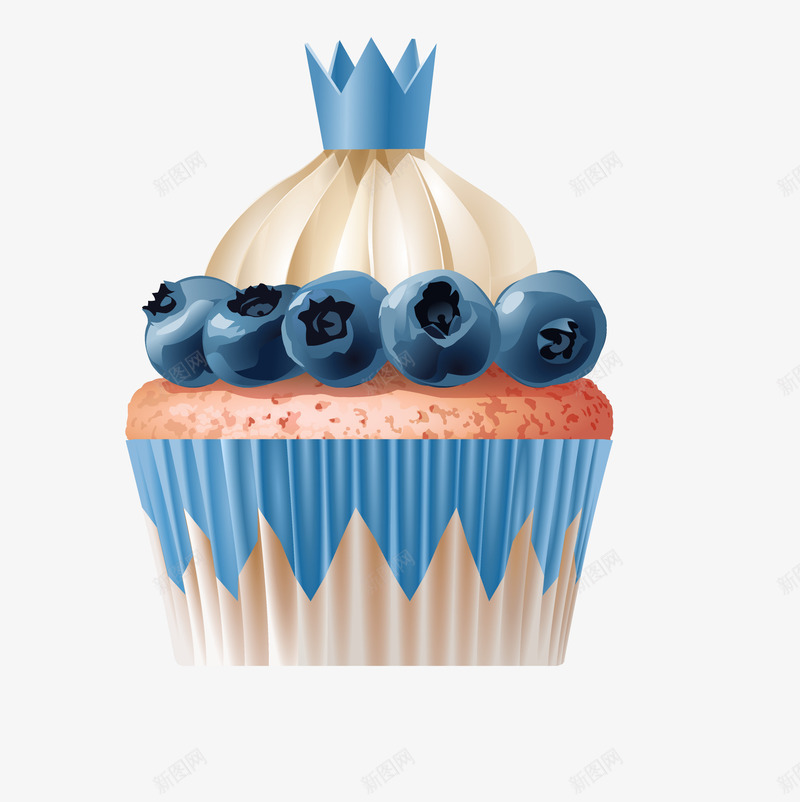 手绘卡通创意蓝莓纸杯蛋糕png免抠素材_88icon https://88icon.com 卡通美食封面设计 广告设计 海报设计 美食 美食海报设计 蓝莓纸杯蛋糕