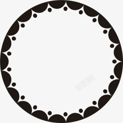 手绘黑色圆圈圆点素材