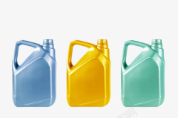 蓝金青色三桶带提手的塑料瓶罐卡素材
