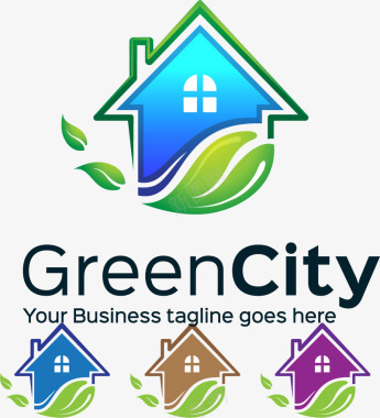 绿色城市建设标志图标图标